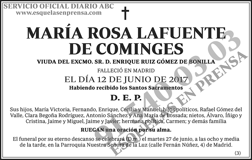 María Rosa Lafuente de Cominges